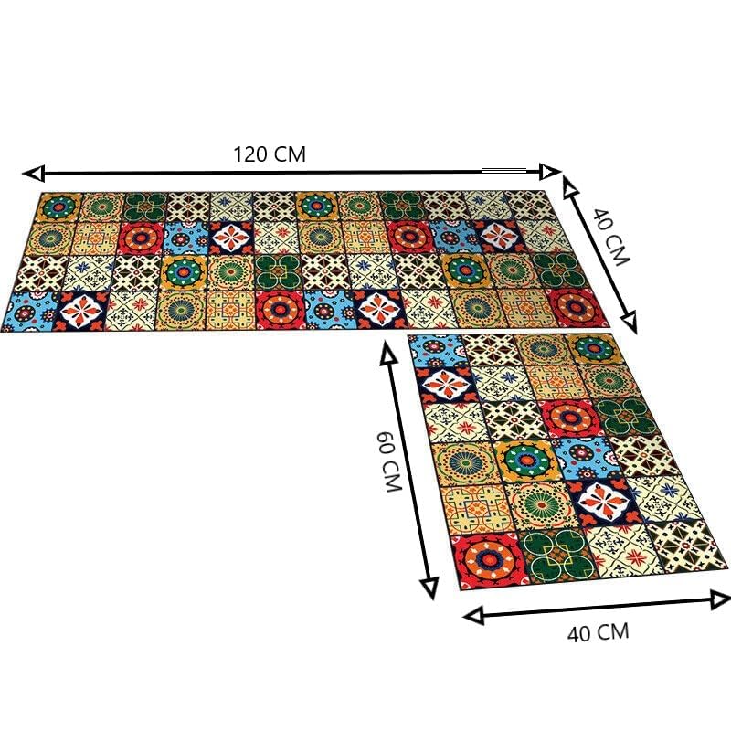 KRLZ Kitchen Mats Non Slip Washable Kitchen Rugs Doormat Carpet Floor Mat 120 x 40 60 x 40 cm - Image 2