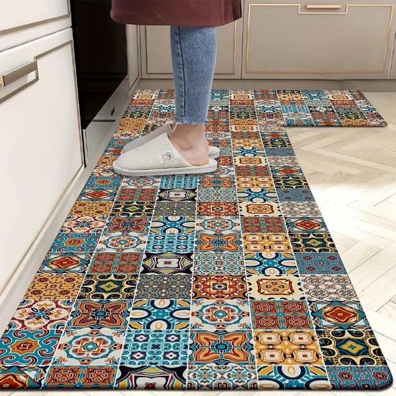 KRLZ Kitchen Mats Non Slip Washable Kitchen Rugs Doormat Carpet Floor Mat 120 x 40 60 x 40 cm - Image 1