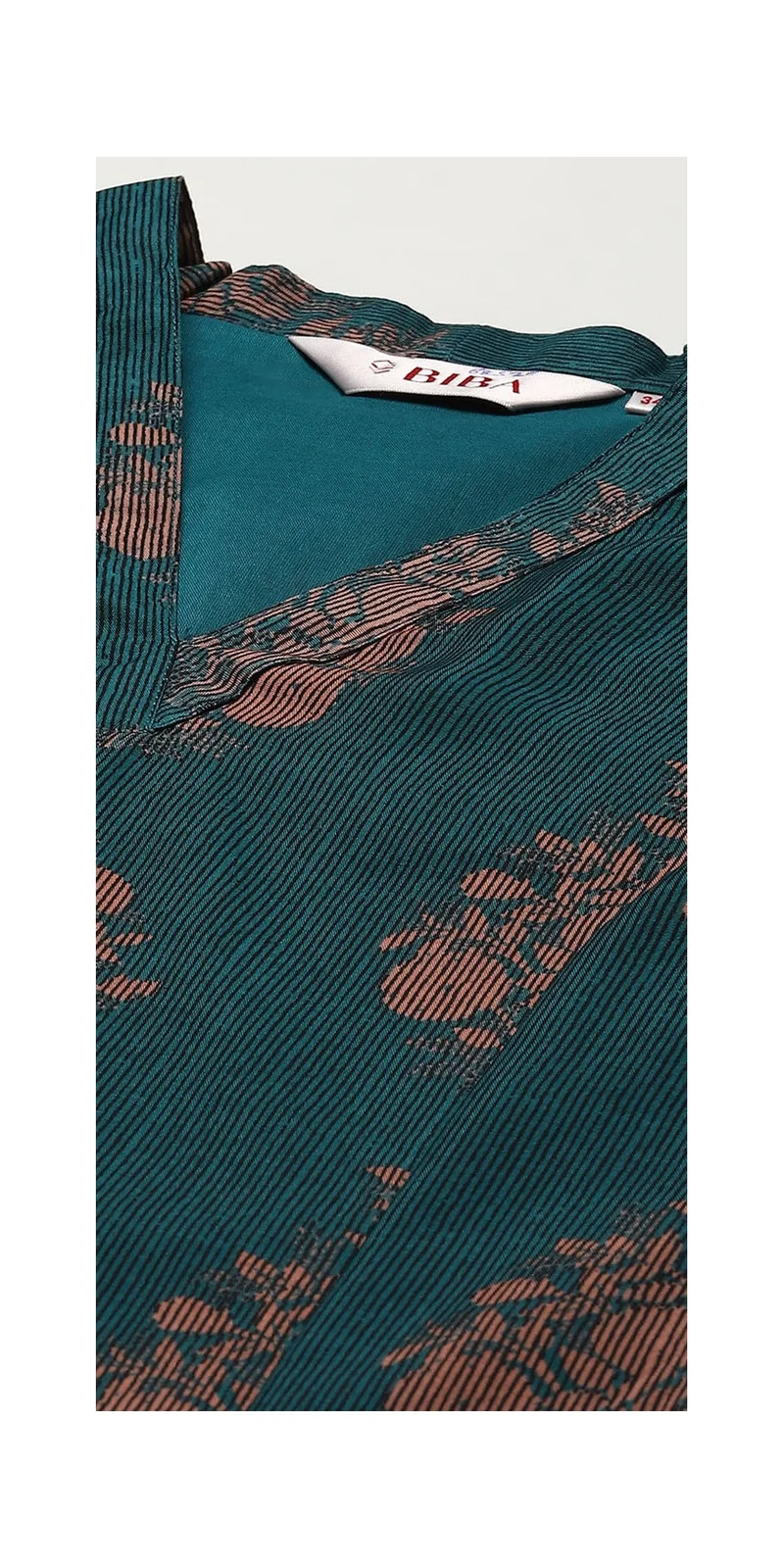 Biba Green Polyester A-Line Printed Kurta Palazzo Suit Set