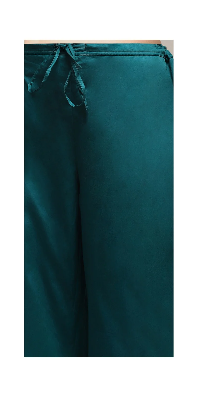 Biba Teal Green Polyester A-Line Printed Kurta Palazzo Suit Set for Women | Best Price UAE