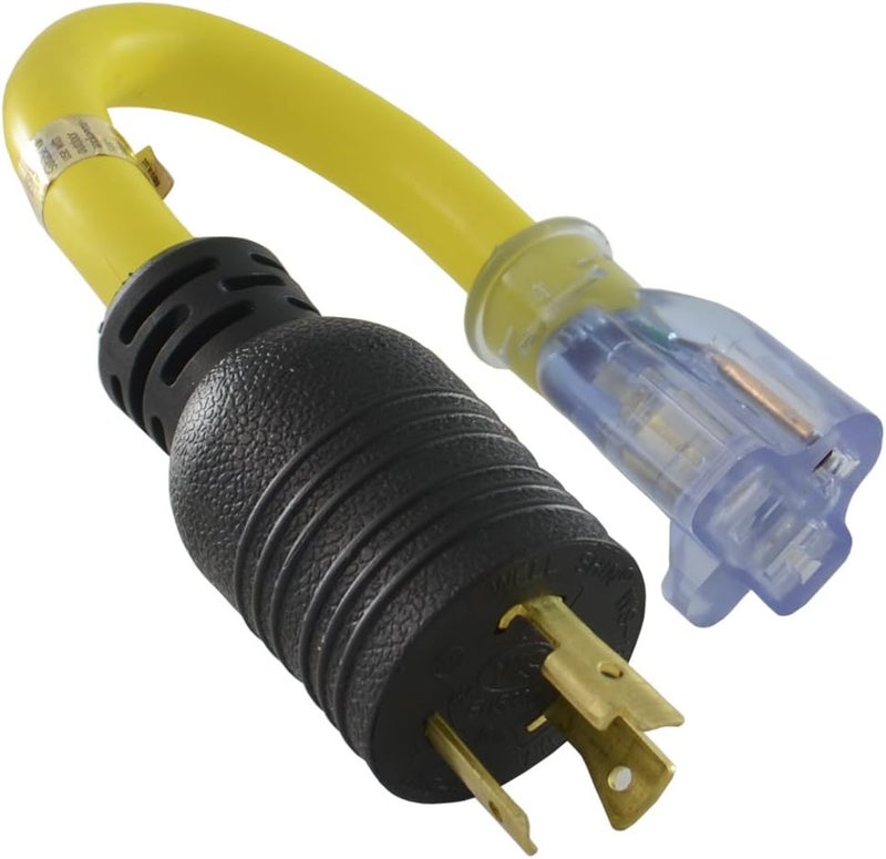 Conntek PL520520 NEMA L5-20P to NEMA 5-15/20R Pigtail Adapter, UL Listed - Image 1