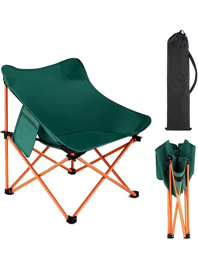 PROMASS Camping Chairs, Folding Backpacking Chair Height Adjustable Portable Ultralight Compact Small Camp Chair For Camping Outdoors Lawn Hiking Beach Travel Picnic Sport With Carrying Bags (Green) - Image 1