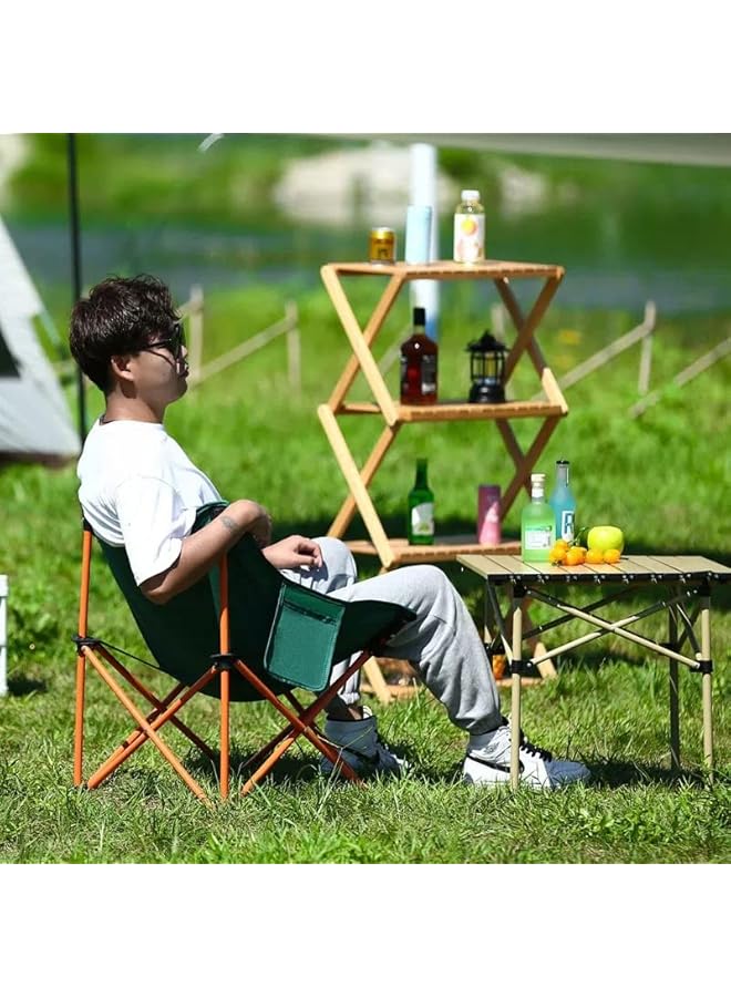 PROMASS Camping Chairs, Folding Backpacking Chair Height Adjustable Portable Ultralight Compact Small Camp Chair For Camping Outdoors Lawn Hiking Beach Travel Picnic Sport With Carrying Bags (Green) - Image 3