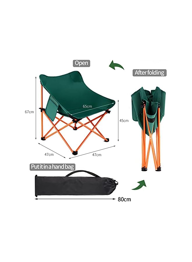 PROMASS Camping Chairs, Folding Backpacking Chair Height Adjustable Portable Ultralight Compact Small Camp Chair For Camping Outdoors Lawn Hiking Beach Travel Picnic Sport With Carrying Bags (Green) - Image 4