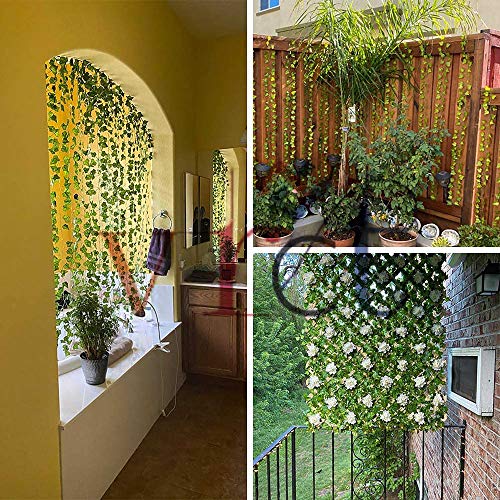 VRCT Artificial Leaves Fake Vines Artificial, Silk Garland Green Artificial Hanging Plants For Wedding Wall Decor, Party Room Decor (Pack Of 6), Vine;Pine;Fern;Ivy - Image 2