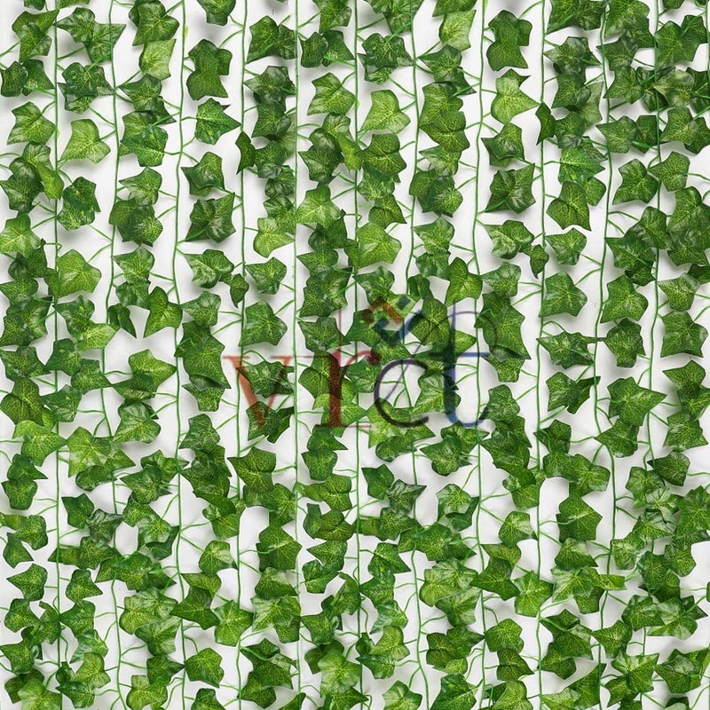 VRCT Artificial Leaves Fake Vines Artificial, Silk Garland Green Artificial Hanging Plants For Wedding Wall Decor, Party Room Decor (Pack Of 6), Vine;Pine;Fern;Ivy - Image 5