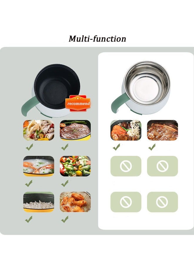 Smart Mini Electric Pot - 1.8L Compact Cooker with Steamer for Dorms, 300W/600W Dual Power, Non-Stick Stainless Steel Pot, Perfect for Noodles, Soup & Hot Pot (Grey)  - Image 4