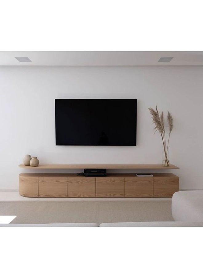 هومزمارت طاولة تلفاز خشب قشره السنديان الطبيعي بيج - 60×40×200 سم  - Image 1