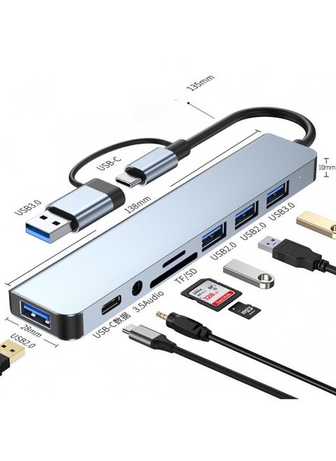 8-in-1 Usb C Hub With 100w Pd Charging, Type-c To Hdmi 4k 30hz Adapter, Usb Hub 3.0 5gbps Data Transfer Port, Compatible With Macbook Pro/air 2023 M2/m1, Ipad Pro/air, Hp, Dell, Asus, Lenovo ,etc