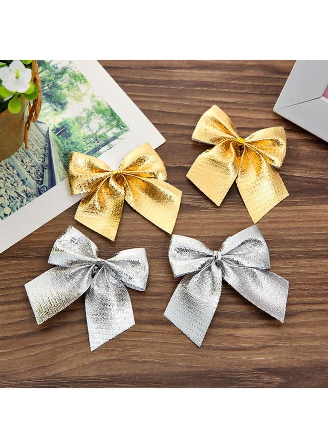 12-Piece Glitter Bow Tie Christmas Tree Party Decorations Silver 20.00 x 1.00 10.00cm - Image 4