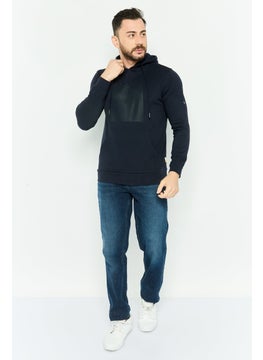 Gazzarrini Men Hooded Graphic Long Sleeves Sweatshirt, Navy  - Image 2