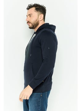 Gazzarrini Men Hooded Graphic Long Sleeves Sweatshirt, Navy  - Image 3