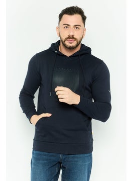 Gazzarrini Men Hooded Graphic Long Sleeves Sweatshirt, Navy  - Image 1