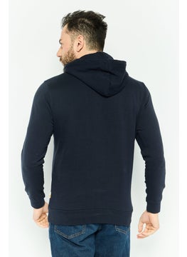 Gazzarrini Men Hooded Graphic Long Sleeves Sweatshirt, Navy  - Image 4