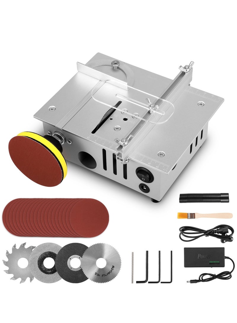 XiuWoo Multi-functional Desktop Mini Table Saw, Versatile Electric Woodworking Metal Cutting Lathe, 7-speed Speed,DIY & Craft Saw Machine, Adjustable Speed with Durable Accessories for Wood,Plastic,Acrylic Grinding polishing drilling - Image 1