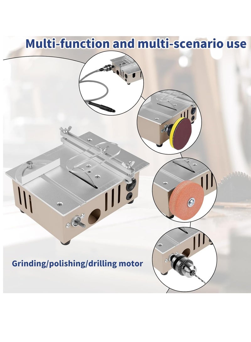 XiuWoo Multi-functional Desktop Mini Table Saw, Versatile Electric Woodworking Metal Cutting Lathe, 7-speed Speed,DIY & Craft Saw Machine, Adjustable Speed with Durable Accessories for Wood,Plastic,Acrylic Grinding polishing drilling - Image 3