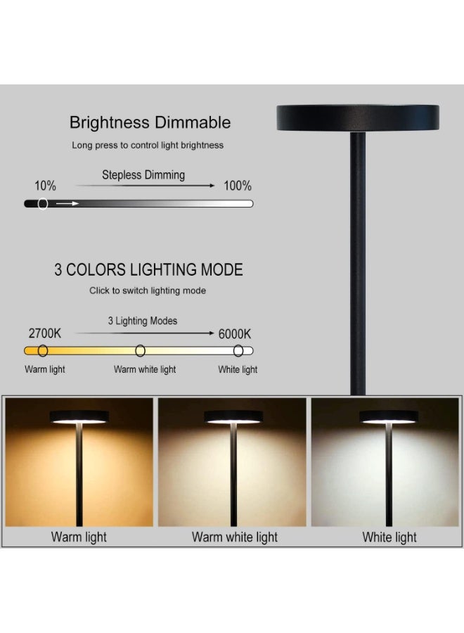 Rechargeable Cordless Table Lamp, Outdoor Portable Battery Operated Desk Light - Image 4