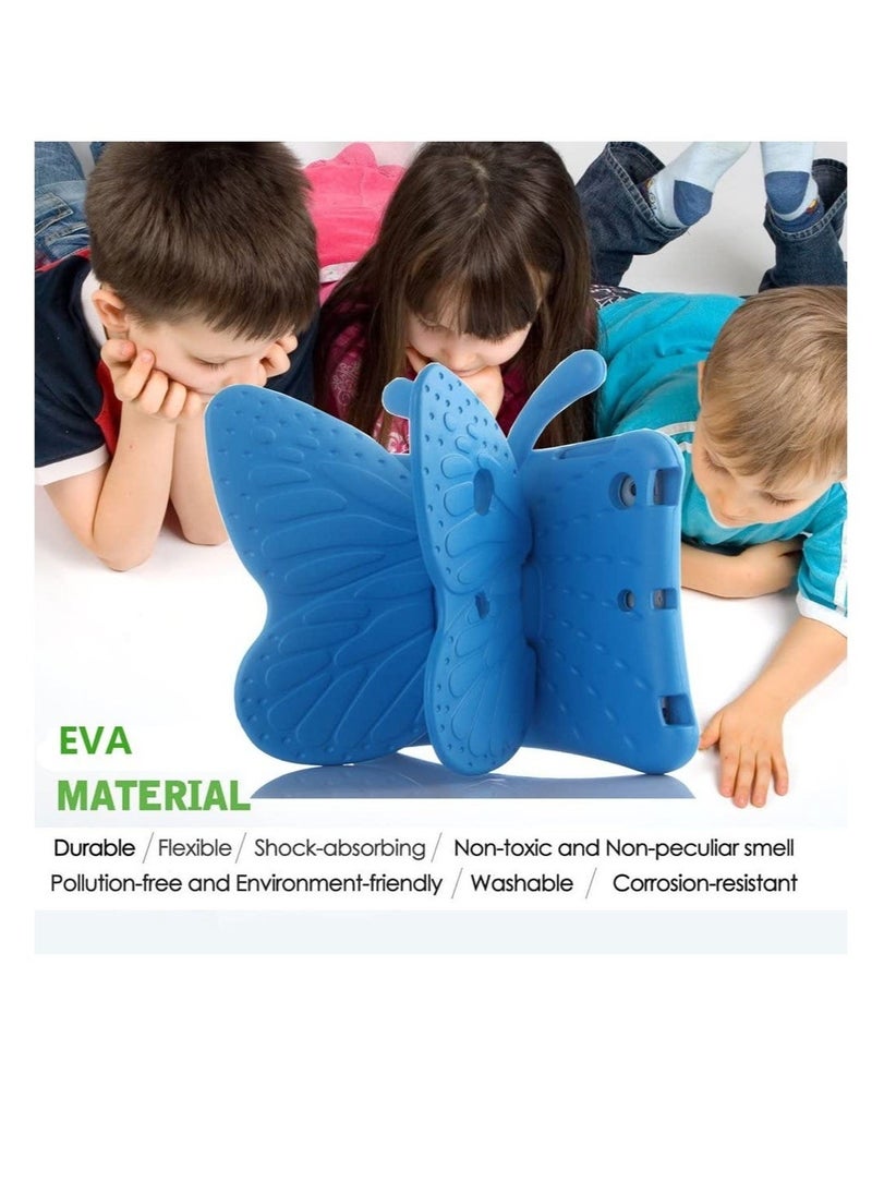 IAF iPad Mini Case for Kids, Cute Butterfly Wing Double as Stand Light Weight Kid-proof Durable EVA Foam Protective Tablet Bumper Cover for Apple iPad mini 1/2/3/4 - Blue - Image 2