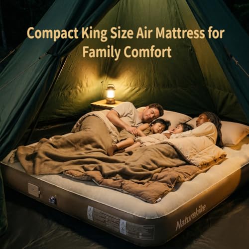 Naturehike Compact King Size Air Mattress with Builtin USB Rechargeable Pump 992 lbs Max Support Inflatable Mattresses Blow up Mattress Air Bed for Home Camping Guests Travel - Image 3