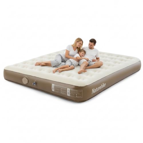 Naturehike Compact King Size Air Mattress with Builtin USB Rechargeable Pump 992 lbs Max Support Inflatable Mattresses Blow up Mattress Air Bed for Home Camping Guests Travel - Image 1