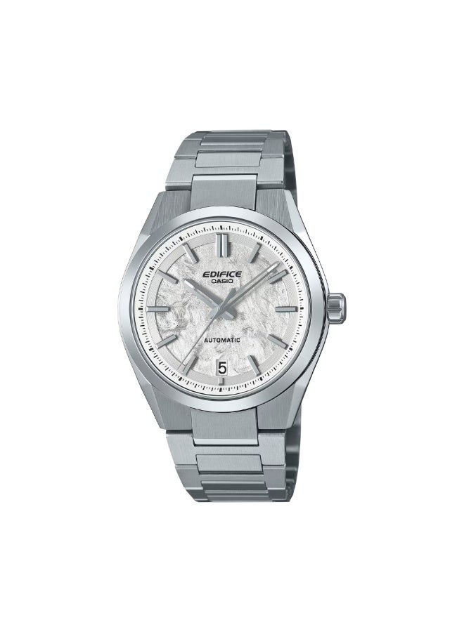 كاسيو إديفيس EFK-100D-7ADR ساعة رجالية أوتوماتيكية، سوار ستانلس ستيل، شاشة بيضاء محبوكة، زجاج سافير، مقاومة للماء حتى 100 متر - Image 1