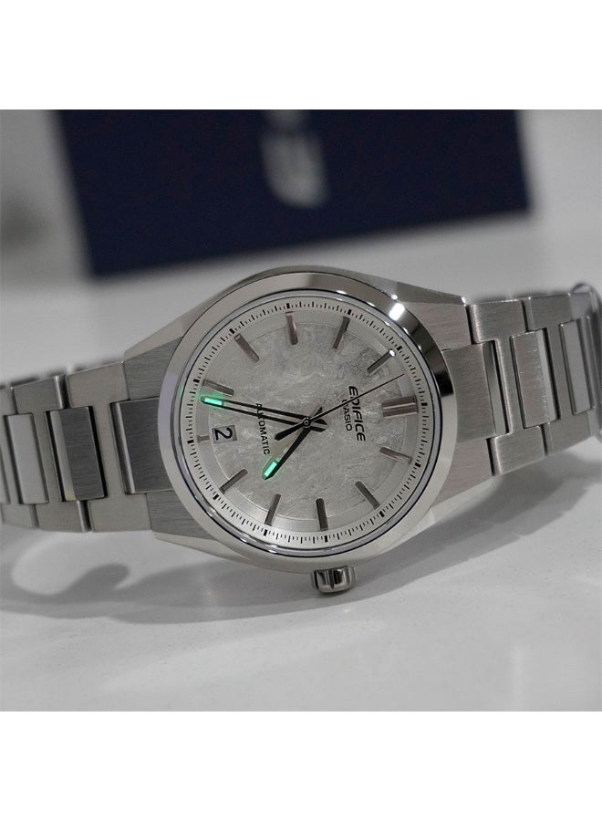 كاسيو إديفيس EFK-100D-7ADR ساعة رجالية أوتوماتيكية، سوار ستانلس ستيل، شاشة بيضاء محبوكة، زجاج سافير، مقاومة للماء حتى 100 متر - Image 5