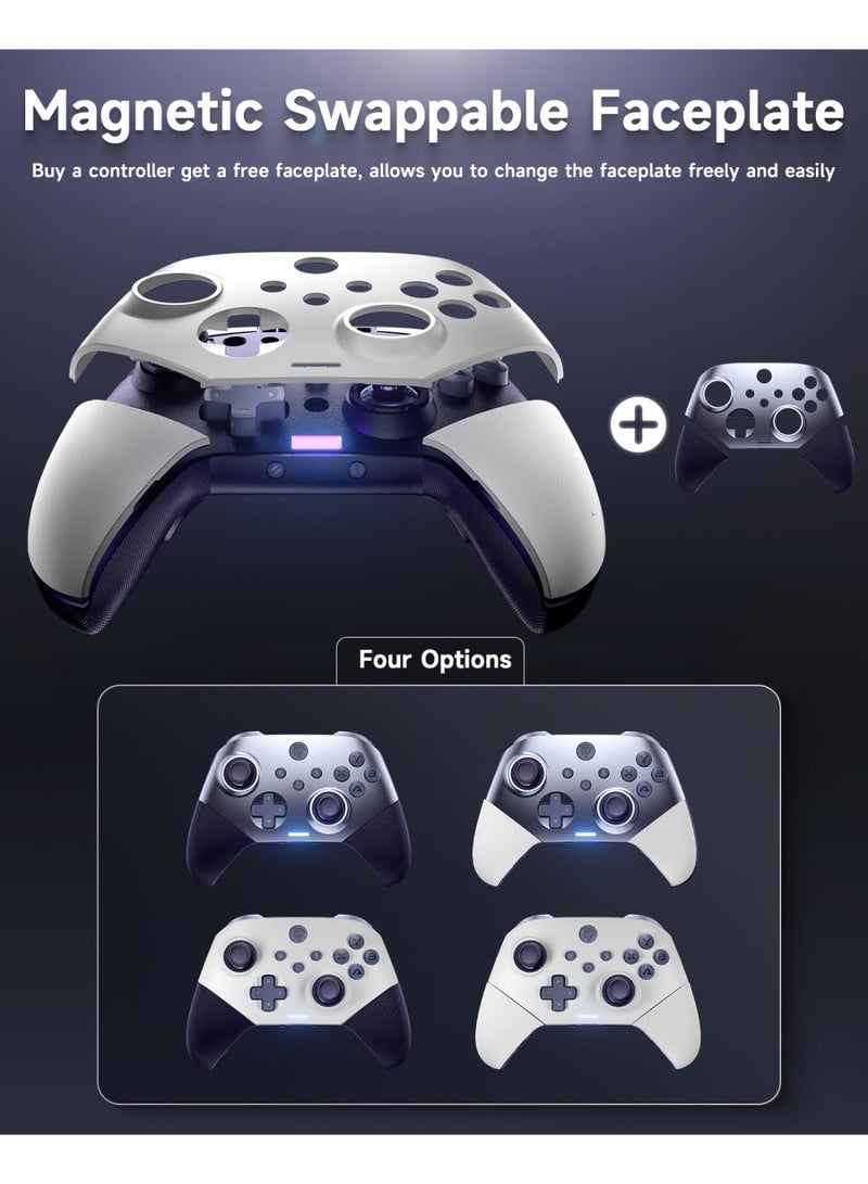 general Professional Gamepad EasySMX X10 Enhanced Bluetooth Gaming Controller for PC/Steam/iPhone/Android/Android TV/Switch with Swappable Faceplate Triple 19 Mechanical Metal Keys Hall Effect Joysticks and Triggers No Stick Drift, No Dead Zone Adjutable Dual Vibration One Key Wake Up 6-Axis Gyro Motion Control Turbo Function 2 Programmable Back Buttons 1000mAh Battery Play Black Myth Wukong - Image 4