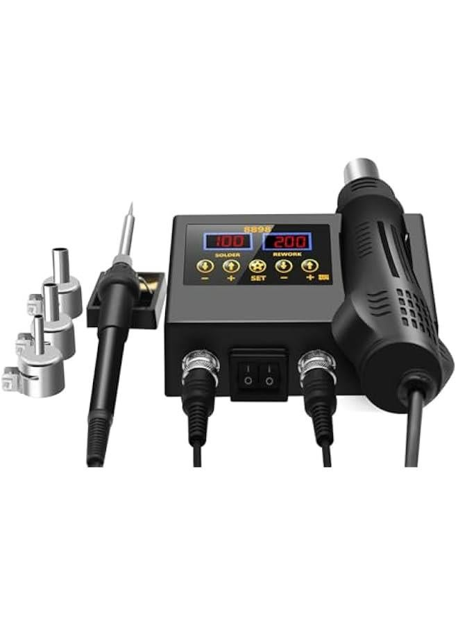 Hot Air Rework Soldering Station With Heat Set Temperature LED Screen Display For Electronics Repair Accessories - Image 4