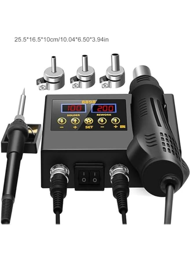Hot Air Rework Soldering Station With Heat Set Temperature LED Screen Display For Electronics Repair Accessories - Image 5