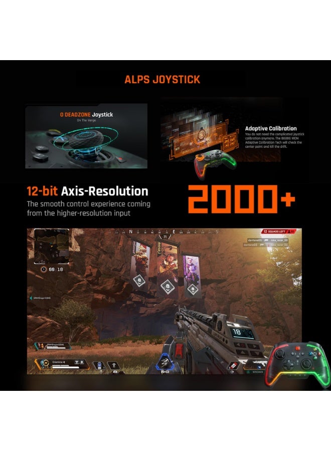 BIGBIG WON Wireless Controller, Rainbow 2 Pro PC Controllers Motion Aiming, Hall Triggers, ALPS Joystick, Custom Button, 3.5mm Audio Gaming Controller for PC Windows/Android/iOS/Switch Controllers - Image 4