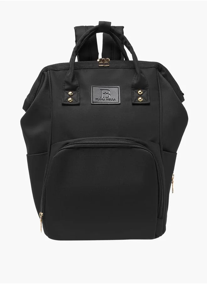 Flora Bella By Shoexpress Women Textured Backpack with Adjustable Straps and Zip Closure - 18x24x39 cm