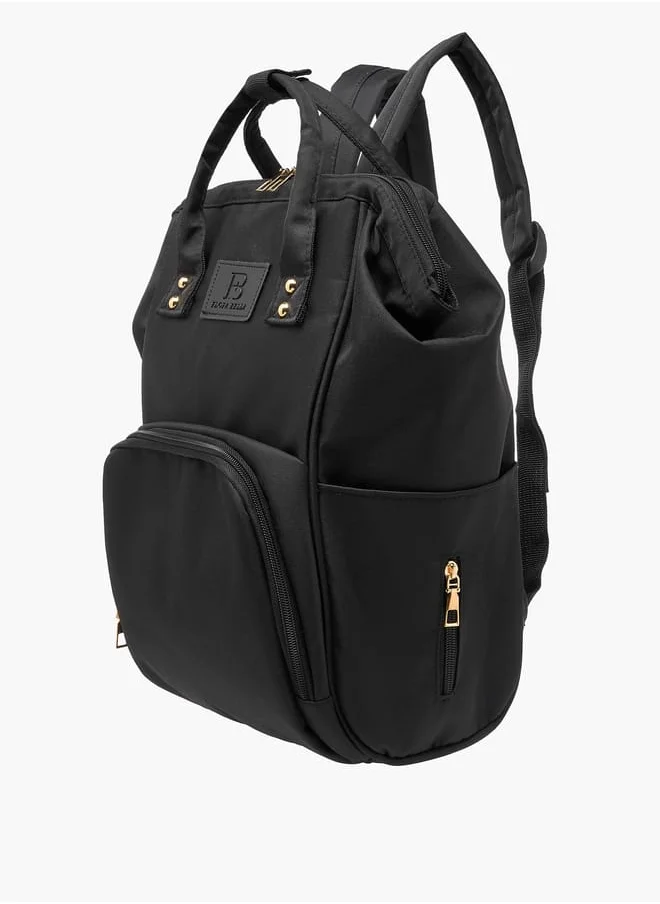 Flora Bella By Shoexpress Women Textured Backpack with Adjustable Straps and Zip Closure - 18x24x39 cm