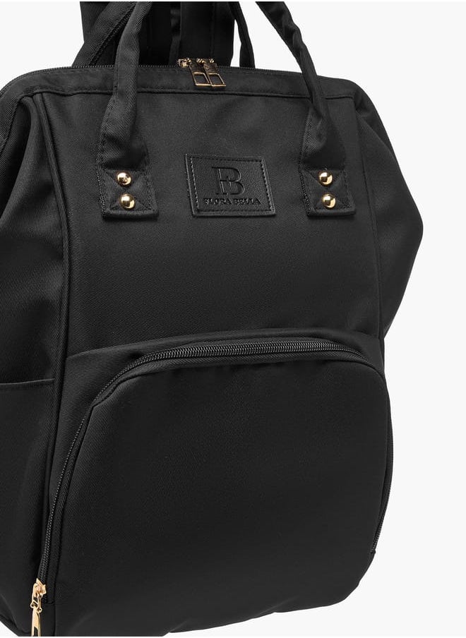 Flora Bella By Shoexpress Women Textured Backpack with Adjustable Straps and Zip Closure - 18x24x39 cm  - Image 4