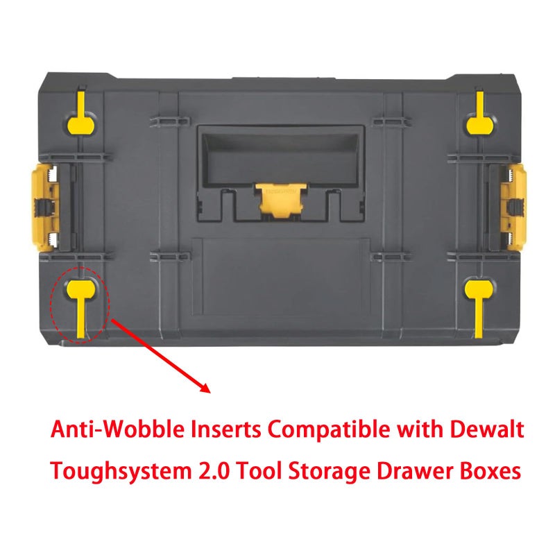 spansee 8 PCS Anti-Wobble Inserts Compatible with Dewalt Toughsystem 2.0 Tool Storage Drawer Boxes, Accessories Compatible for Dewalt Toughsystem 2.0 (Yellow) - Image 2