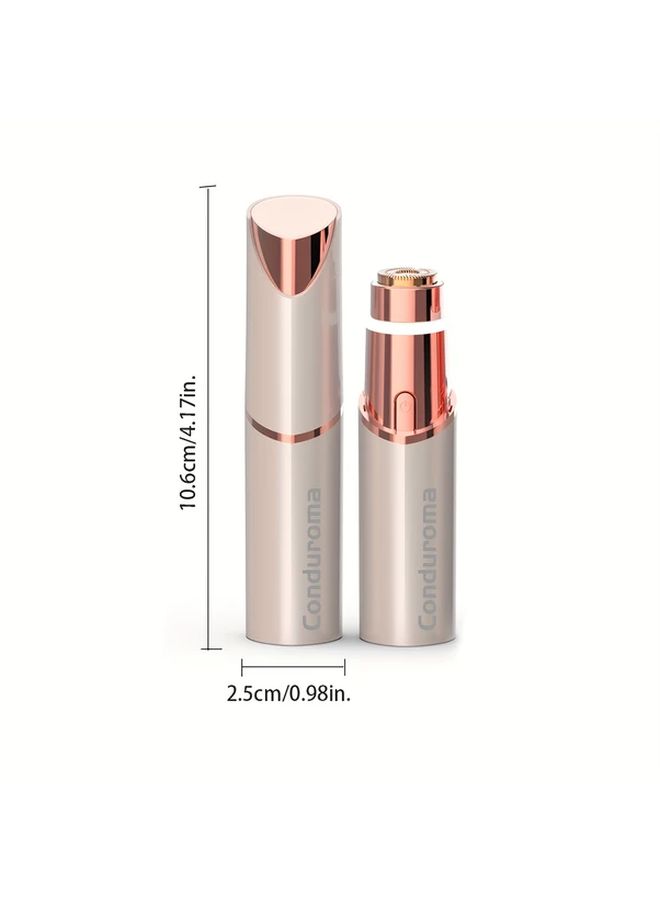 Golden Electric Facial Hair Remover for Women USB Rechargeable with LED Light - Image 4