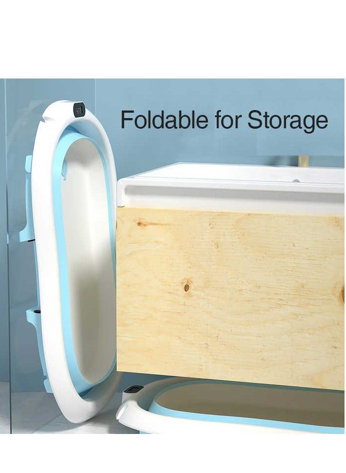 حوض استحمام للأطفال مع شاشة عرض درجة حرارة المياه ووسادة مريحة - Image 3