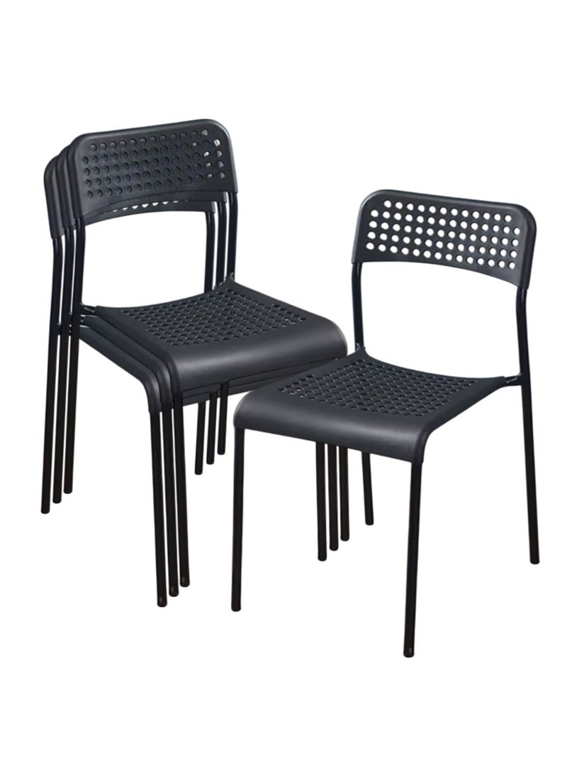 شاربدو طقم 4 كراسي عصرية خفيفة ومتينة تتحمل وزن 120 كيلو بأرجل من الفولاذ لا يحتاج لتركيب أو مسامير بطلاء البوليستر متعددة الاستخدام لغرف المعيشة وغرف النوم المطبخ المكتب - Image 1