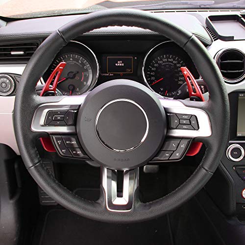 JeCar Steering Wheel Shift Paddle Shifter Extension for 2015+ Ford Mustang (Red) - Image 1