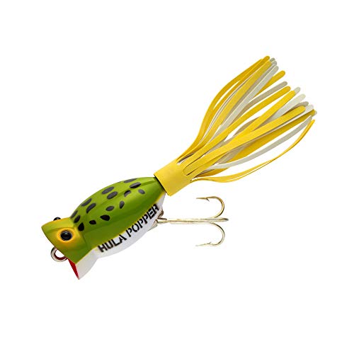 Arbogast Hula Popper Topwater Fishing Lure, Frog White Belly, G760 (2 in, 3/8 oz) - Image 3