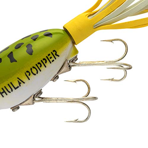 Arbogast Hula Popper Topwater Fishing Lure, Frog White Belly, G760 (2 in, 3/8 oz) - Image 2