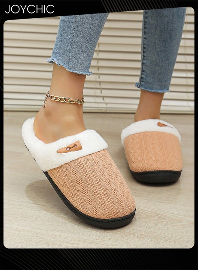 Joychic Simple Autumn and Winter Bedroom Non-slip Warm Slipper for Women  - Image 1