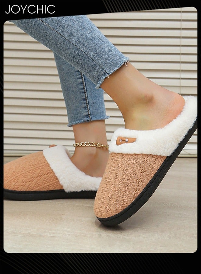 Joychic Simple Autumn and Winter Bedroom Non-slip Warm Slipper for Women  - Image 2