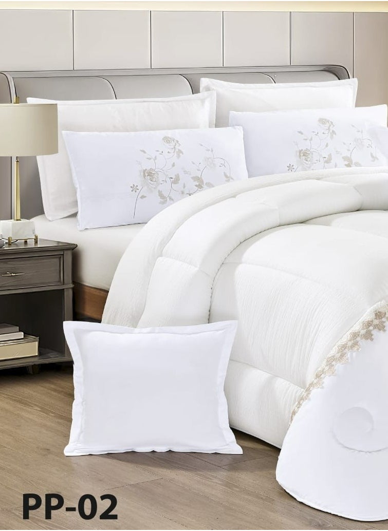 Moon - Summer bedspread, 4 pieces, one and a half, elegant design with lace line, suitable for bed size 120 x 200, quilt size 170 x 220 cm - Image 1