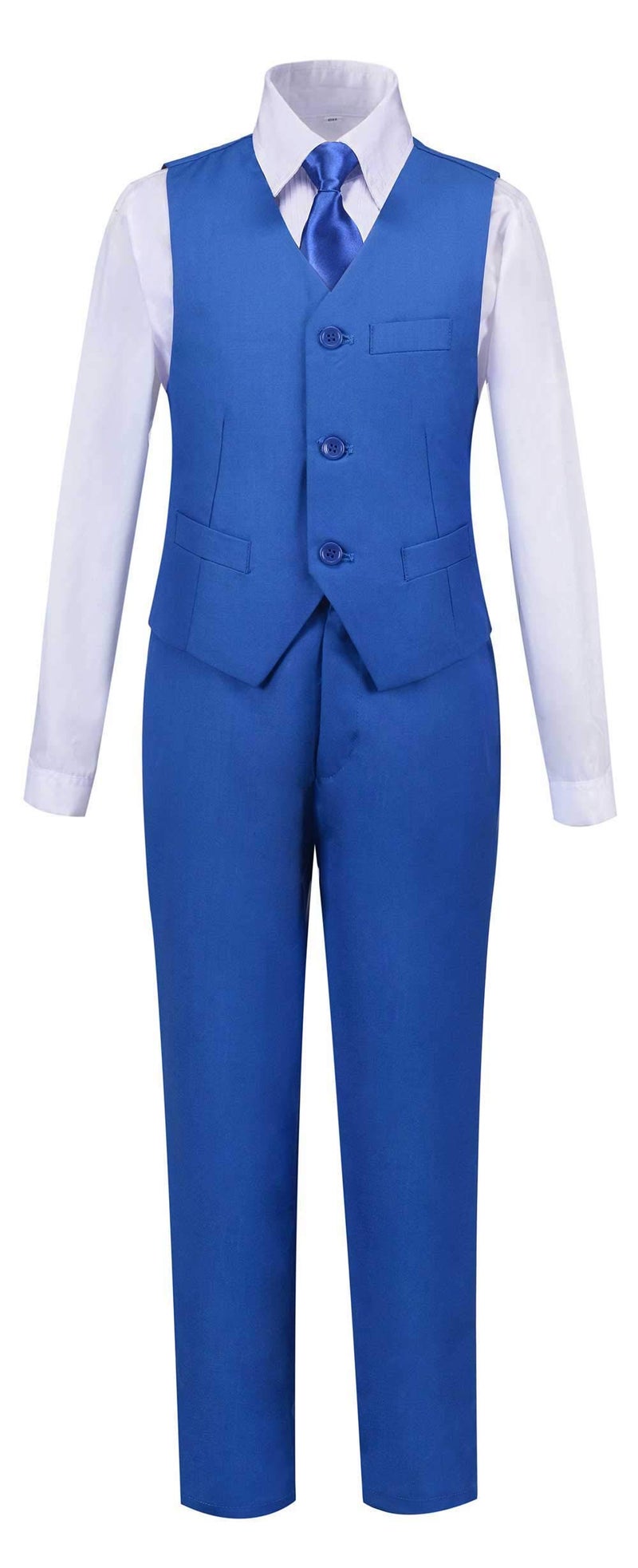 Addneo Toddler Boys Suits Kids Slim Fit Formal Suit Set Royal Blue Suits for Boy Outfit Children Tuxedos Size 5 - Image 4