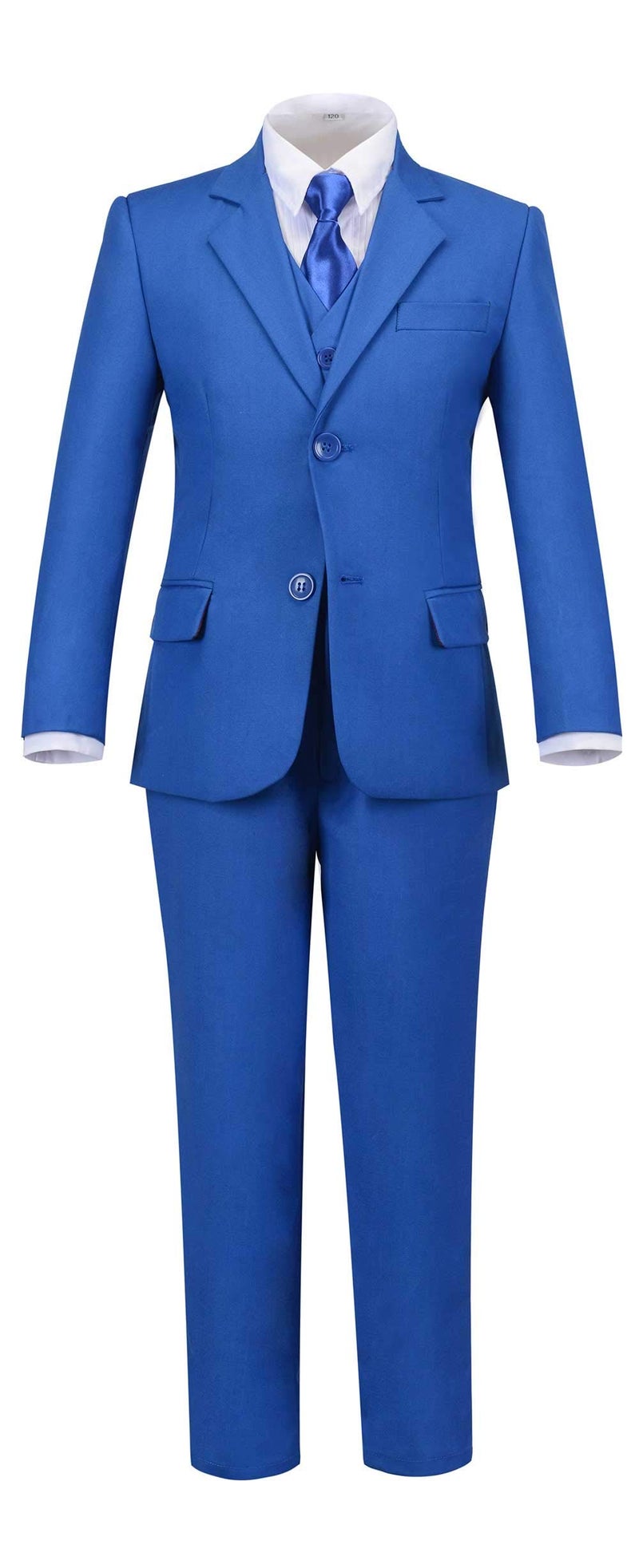 Addneo Toddler Boys Suits Kids Slim Fit Formal Suit Set Royal Blue Suits for Boy Outfit Children Tuxedos Size 5 - Image 1