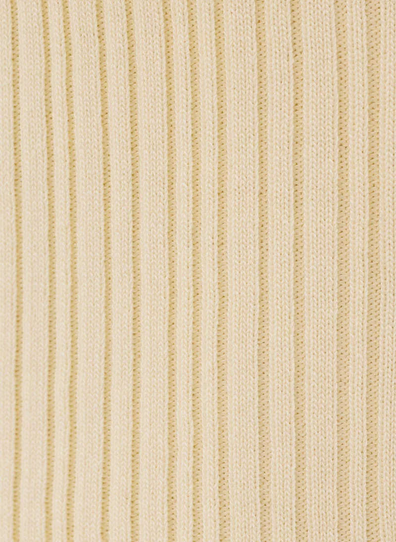 Lichi Rib-knit top with golden buttons