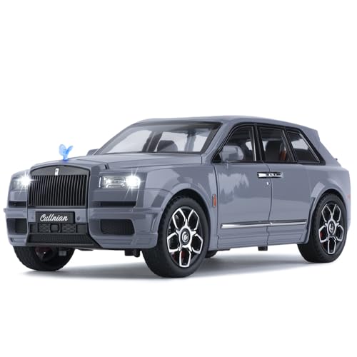 FRJV Car Toys for Boys 120 Diecast Cars Compatible with Cullinan Collectibles Car Model KitMetal Toy Vehicles for Boys and GirlsPull Back Cars with Lights and SoundsCars for Kids Ages 48Grey - Image 1
