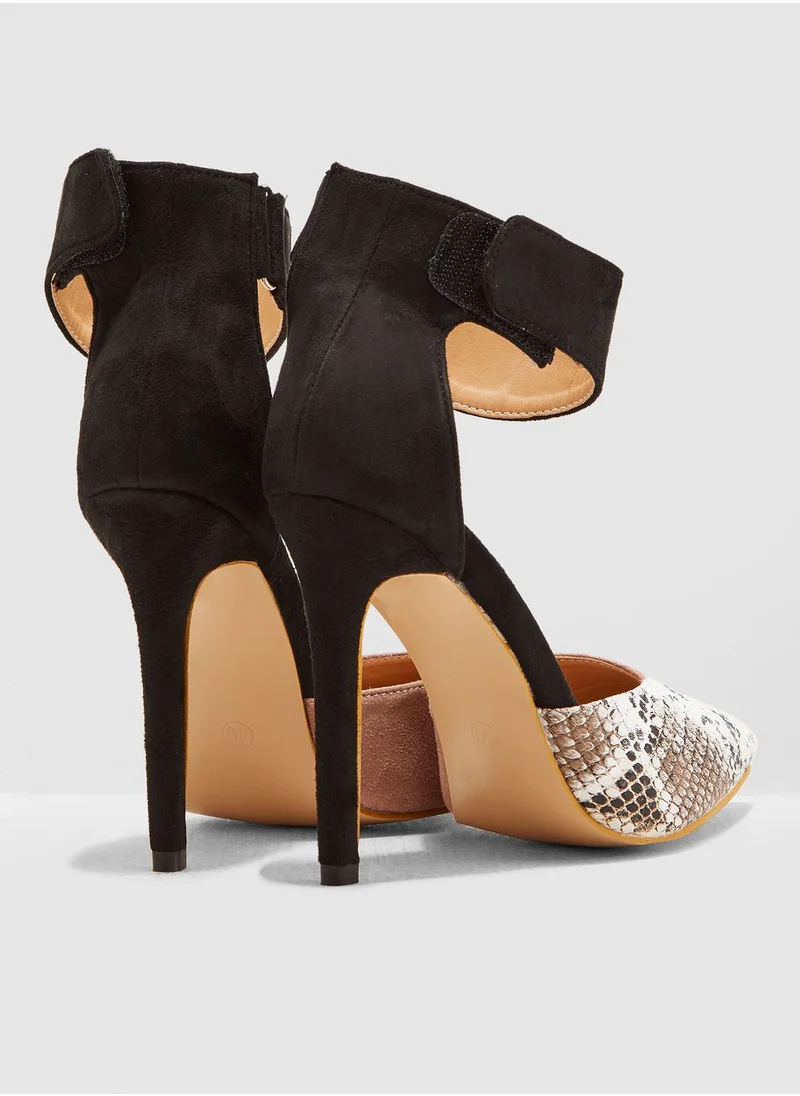 ELLA Pointed Toe Pump With Snake Print