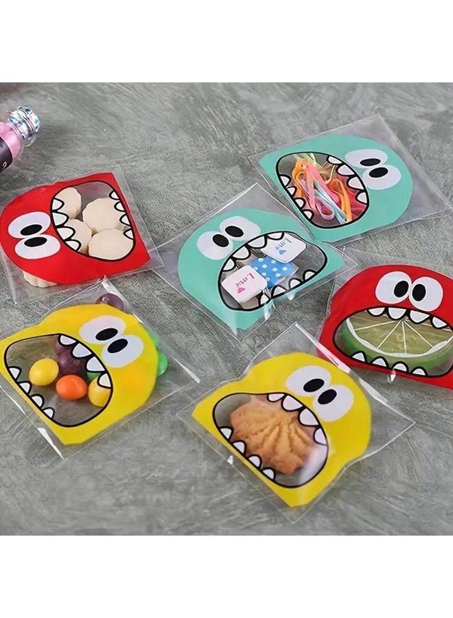 Colorful Cartoon Monster Self-Adhesive Gift Bags 200 Pieces for Holiday Party Favors - Image 5