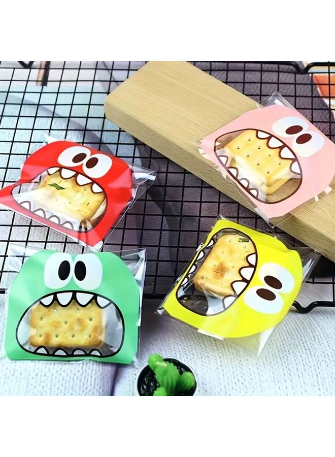 Colorful Cartoon Monster Self-Adhesive Gift Bags 200 Pieces for Holiday Party Favors - Image 2